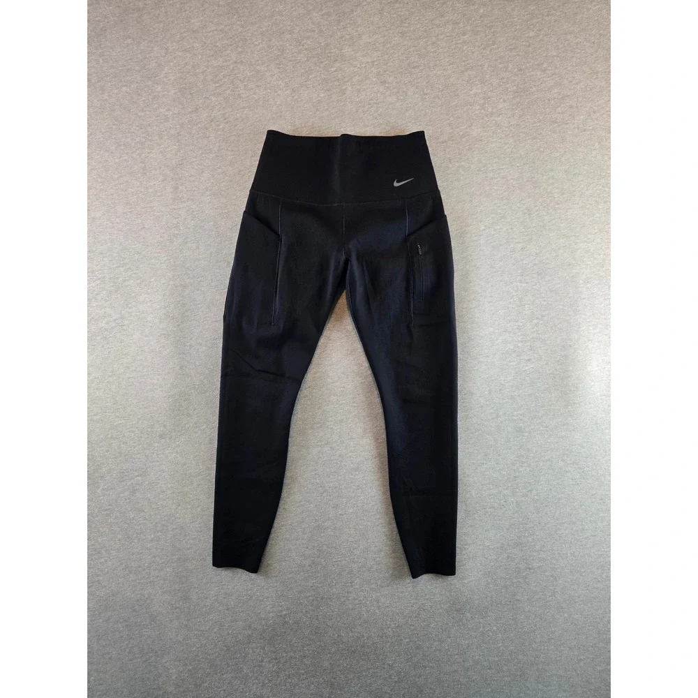 Nike Go Firm Support Leggings Women Medium Black 7/8 High Rise Pockets DQ5636